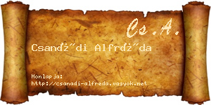 Csanádi Alfréda névjegykártya